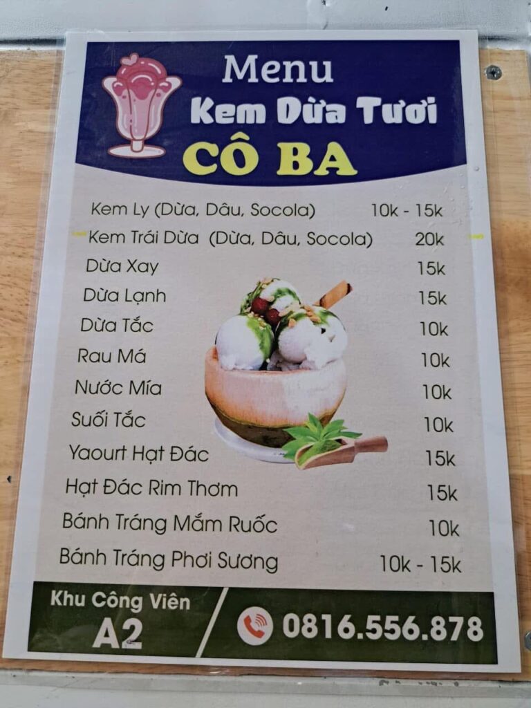 quán kem tại liên hương