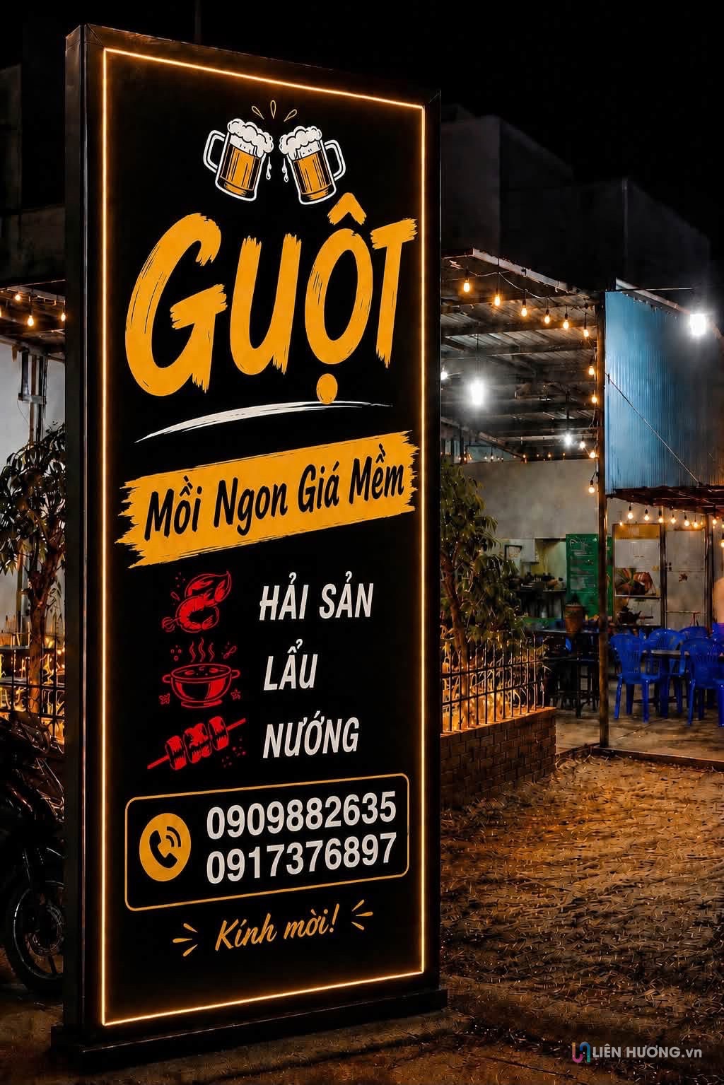 Không gian quán Guột Liên Hương – Địa chỉ nhậu mới mở 2026
